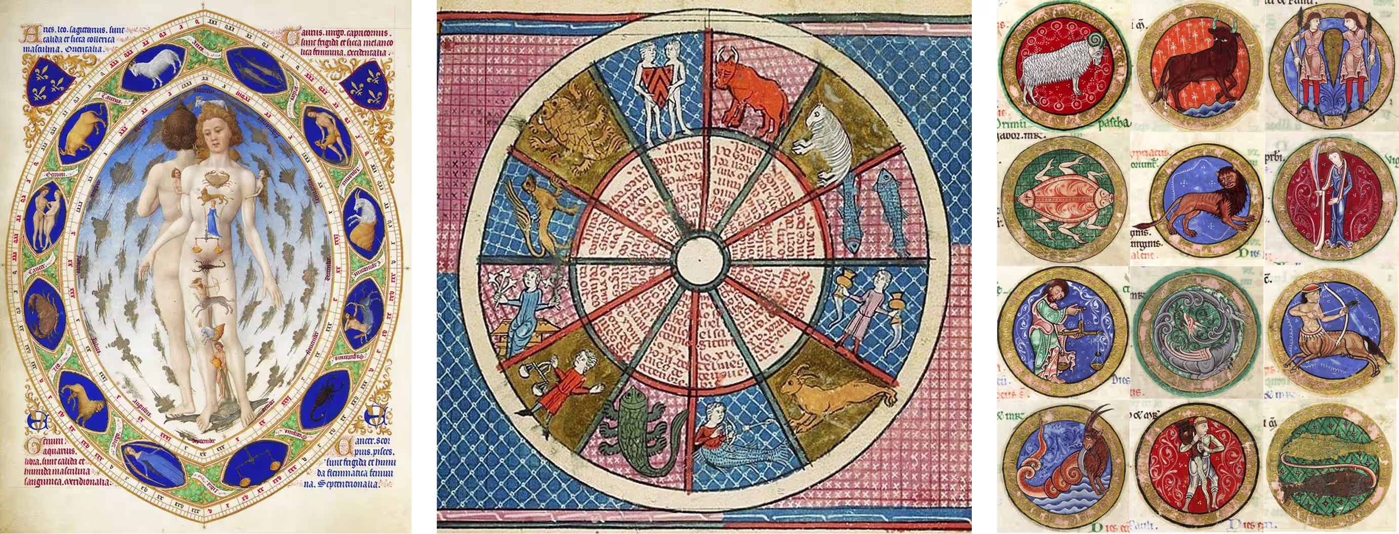 Medieval astrological illustrations and zodiac manuscripts