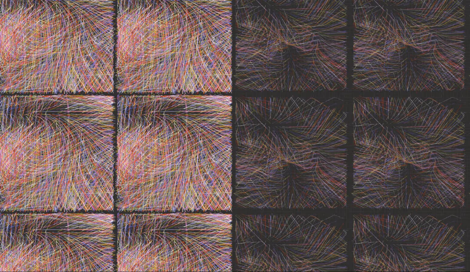 Generative art with motion trails and bouncing shapes